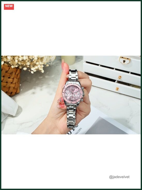 Women\'s Stainless Steel Chronograph Analog Quartz Luminous Diamond Watch main image 4